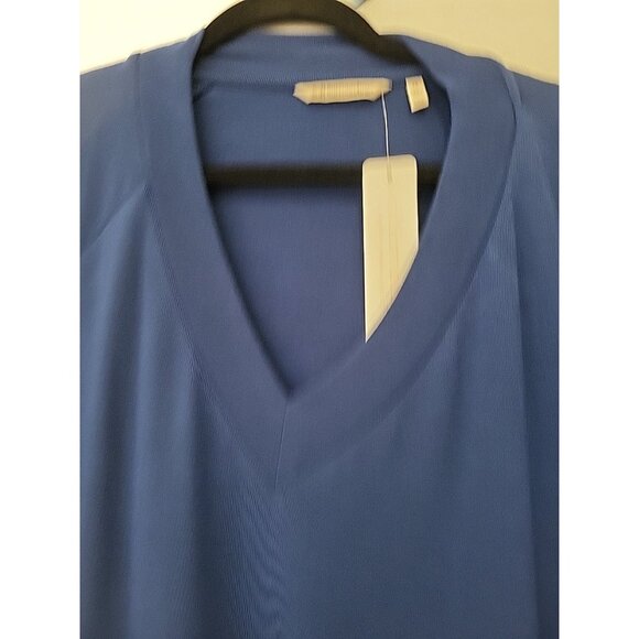 Soft Surroundings Madeline Tunic Long Sleeve Asymmetrical Hem V-Neck Blue 1X NWT - Picture 3 of 10